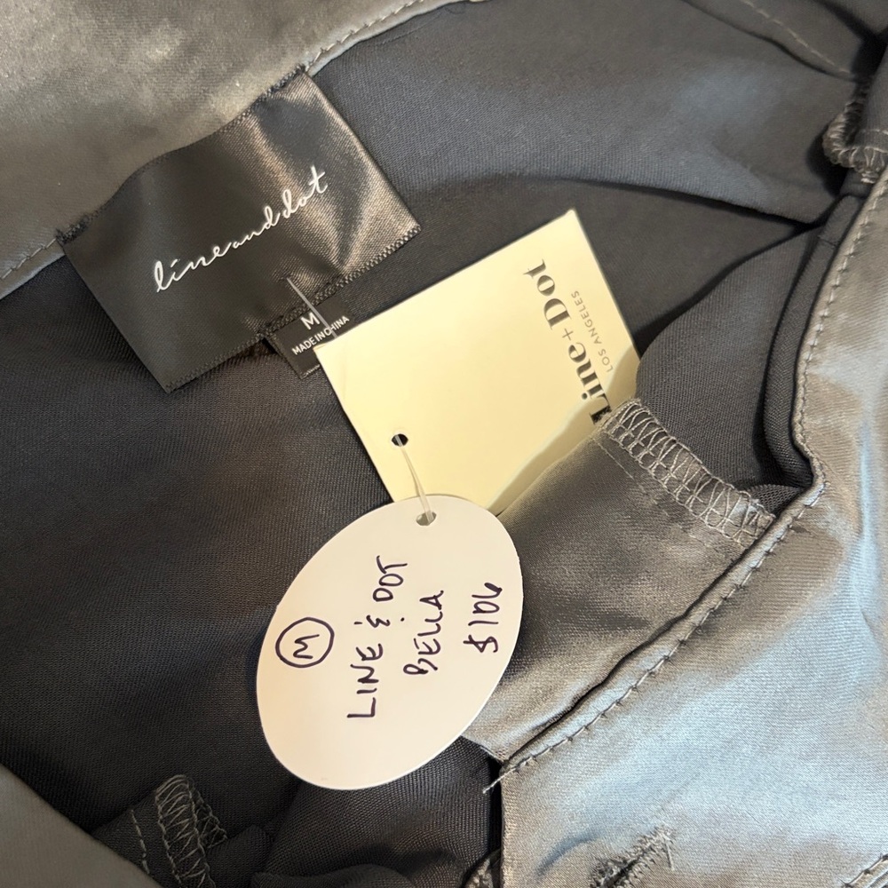 Line+Dot Gray Satin Pants - Picture 4 of 5